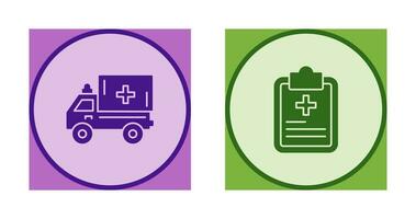 Ambulance and prescription Icon vector