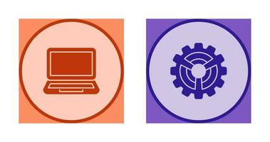 Laptop and Setting Icon vector