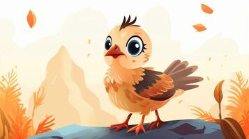 a cute little Pheasant in vector style. Generative AI photo