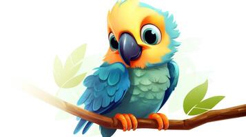 a cute little Parrot in vector style. Generative AI photo