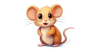 un linda pequeño ratón en vector estilo. generativo ai foto