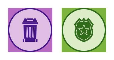 Gargage and Shield Icon vector