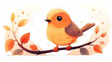 a cute little Nightingale in vector style. Generative AI photo