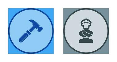 Hammer and Statue Icon vector