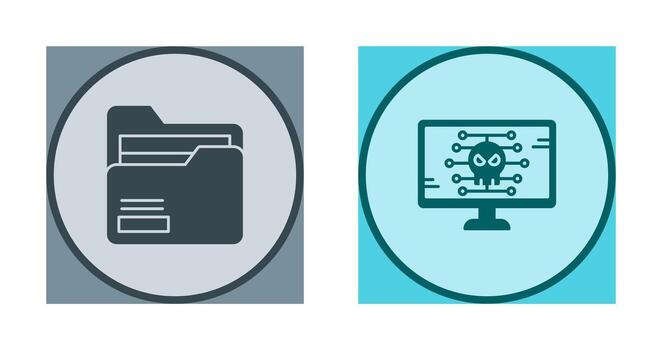 Folder and Malware Icon vector