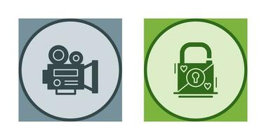 Padlock and Video  Icon vector