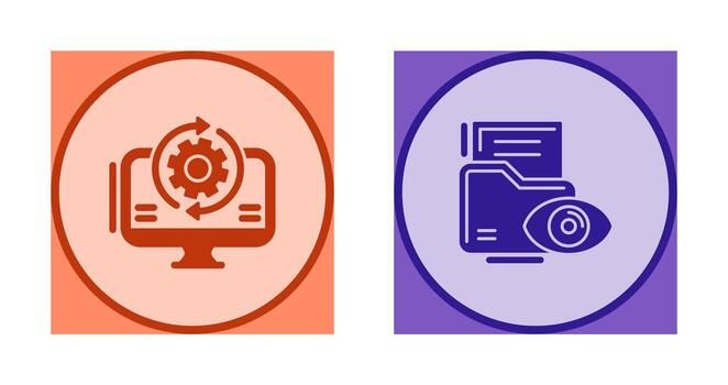 sincronización y datos visualización icono vector