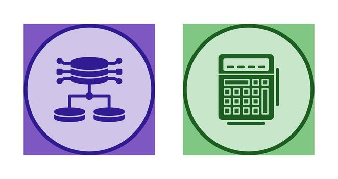 Structured Data and Calculator Icon vector