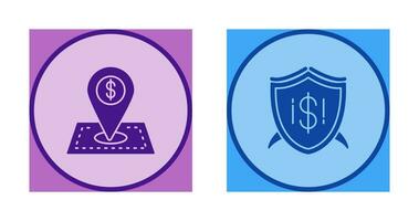 Location and Shield Icon vector