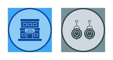 Hotel and Earring Icon vector