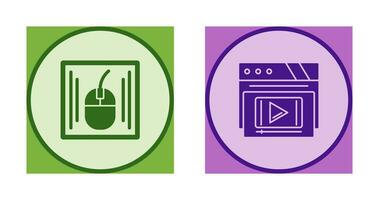 Mouse and Video Player Icon vector