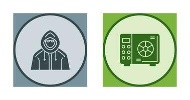 Safe Box and  Hacker Icon vector