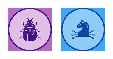 Bug and Trojan Icon vector