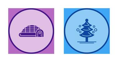 Igloo and Pine Tree Icon vector