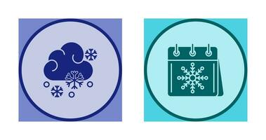 Snowy and Calender Icon vector