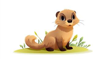 a cute little Marmot in vector style. Generative AI photo