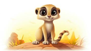 a cute little Meerkat in vector style. Generative AI photo