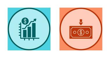 Chart Up and Money Down Icon vector