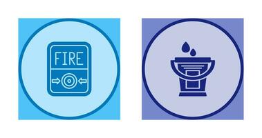 Fire Button and Water Bucket Icon vector