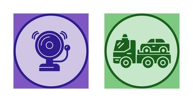 Fire Alarm and Tow Truck Icon vector