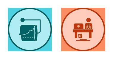 Tissue Roll and Worker Icon vector