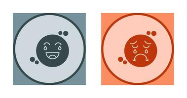 Loughing and Unhappy Icon vector