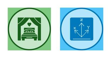 Bed and Axis Icon vector