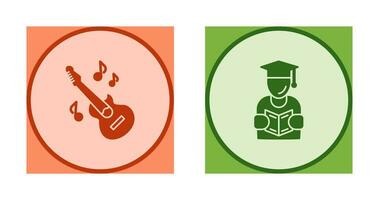 Learning and Guitar Icon vector