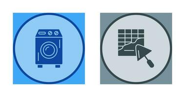 Washing Machine and Plastering Icon vector