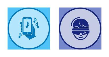 Smartphone and virtual Reality Glasses Icon vector