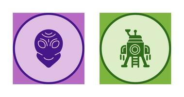 alien and lander Icon vector