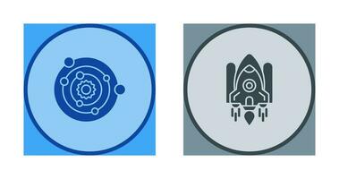 solar systems and space shuttle Icon vector