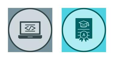 Coding and Report Card Icon vector