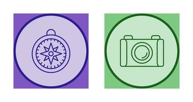 Compass and Camera Icon vector