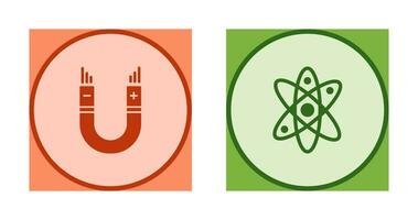 Atom and Magnet,attraction Icon vector