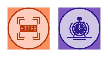 Https and Alarm Icon vector