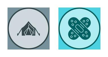 Tent and Bandage Icon vector