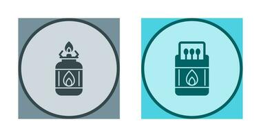 Camping Gas and Matches Icon vector