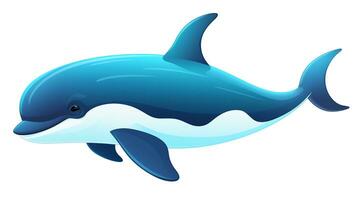 a cute little Killer Whale in vector style. Generative AI photo