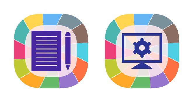 escribir realimentación y computadora ajustes icono vector