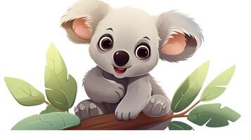 a cute little Koala in vector style. Generative AI photo