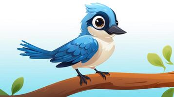 a cute little Jay in vector style. Generative AI photo