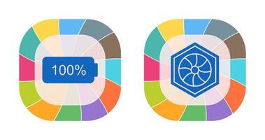 full battery and hexagonal diaphram Icon vector