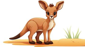 a cute little Kangaroo in vector style. Generative AI photo