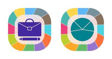 briefcase and pie chart analysis Icon vector