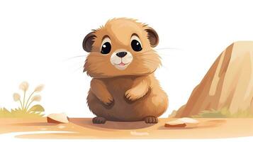 a cute little Lemming in vector style. Generative AI photo