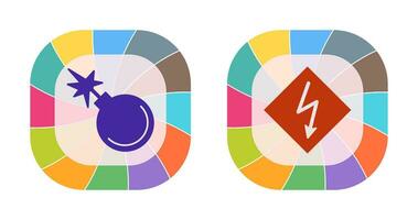 danger of explosion and high voltages  Icon vector