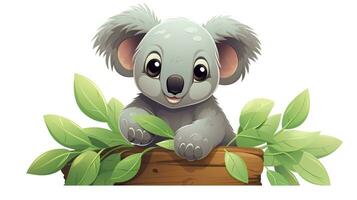 a cute little Koala in vector style. Generative AI photo