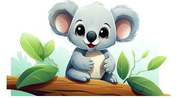 a cute little Koala in vector style. Generative AI photo