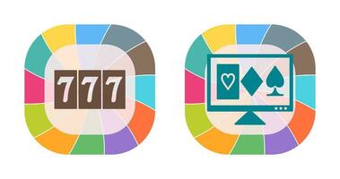 online gambling and triple sevens Icon vector